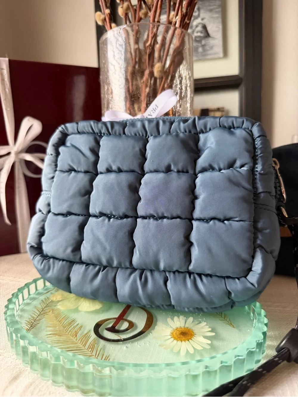 FP Movement by Free People Quilted Crossbody Bag in Slate Blue